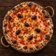Italianinhas: 21 - Oliva - Pizza Grande (8 Fatias 35cm) (Ingredientes: Azeite, Azeitona Azapa, Molho pelati duplo, Muçarela, Orégano, Parmesão)