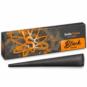 Sedas Pre Boladas (Cones): Seda Sadhu Pre Bolada Cone Black King Size - Caixa com 6 unidadesComprimento 108mm , Gramatura 14g/m