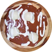 Esfihas Doces: Nutella com Ouro Branco - Esfiha Doce (Ingredientes: Nutella, Bombom Ouro Branco)
