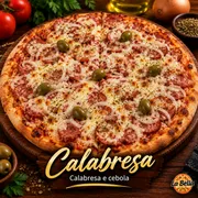 Promocionais: Calabresa 1 - Pizza Grande (Ingredientes: Azeitonas Sem Caroço, Fatias de Calabresa, Molho de Tomate Artesanal, Rodelas Frescas de Cebola)