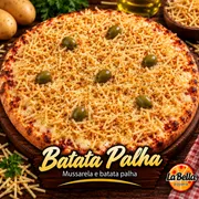 Especiais: Batata Palha - Pizza Grande (Ingredientes: Azeitonas Sem Caroço, Batata Palha, Molho de Tomate Artesanal, Mussarela Derretida)