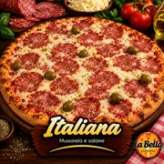 Especiais: Italiana - Pizza Grande (Ingredientes: Azeitonas Sem Caroço, Fatias de Salame, Molho de Tomate Artesanal, Mussarela Derretida, Rodelas Frescas de Tomate)