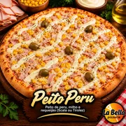 Especiais: Peito de Peru - Pizza Grande (Ingredientes: Azeitonas Sem Caroço, Milho, Peito de Peru Fatiado, Requeijão Cremoso da Marca Scala ou Tirolez)