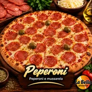 Especiais: Pepperoni - Pizza Grande (Ingredientes: Azeitonas Sem Caroço, Molho de Tomate Artesanal, Mussarela Derretida, Pepperoni Fatiado, Rodelas Frescas de Tomate)