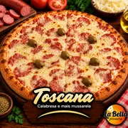 Tradicionais: Toscana - Pizza Grande (Ingredientes: Azeitonas Sem Caroço, Calabresa Fatiada, Molho de Tomate Artesanal, Mussarela Derretida)