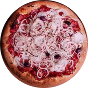 Pizzas Promoções: Calabresa Fatiada - Calabresa fatiada, cebola, orégano e azeitonas.