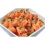Tataki: Tataki Salmão (250g) - Tataki (Ingredientes: Cebolinha, Cream Cheese, Gergelim Moído, Salmão)