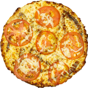 Tradicionais: 03-Bauru - Pizza INDIVIDUAL 20 Cm /2 Fatias (Ingredientes: Mussarela, Presunto, Rodelas de Tomate)
