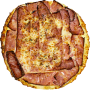 Tradicionais: 40-Toscana - Pizza INDIVIDUAL 20 Cm /2 Fatias (Ingredientes: Fatias de Calabresa Extra Fina, Molho de Tomate, Mussarela, Orégano)