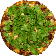 Tradicionais: 38-Rúcula C/ Tomate Seco - Pizza INDIVIDUAL 20 Cm /2 Fatias (Ingredientes: Mussarela, Rúcula, Tomate Seco)