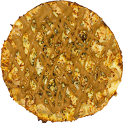 Tradicionais: 48-Alcatra C/ Barbecue - Pizza INDIVIDUAL 20 Cm /2 Fatias (Ingredientes: Alcatra, Molho Barbecue, Molho de Tomate, Mussarela, Orégano)