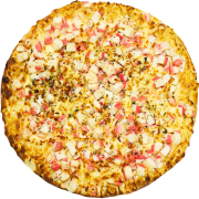 PIZZAS ESPECIAIS: 56-Kani-Kama - Pizza INDIVIDUAL 20 Cm /2 Fatias (Ingredientes: Kani-Kama, Molho de Tomate, Mussarela, Orégano)