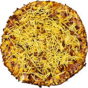 PIZZAS ESPECIAIS: 60-Strogonoff de Calabresa - Pizza INDIVIDUAL 20 Cm /2 Fatias (Ingredientes: Batata Palha, Molho, Mussarela, Orégano, Strogonoff de Calabresa)