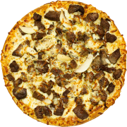 PIZZAS ESPECIAIS: 71-Mignon na Manteiga - Pizza INDIVIDUAL 20 Cm /2 Fatias (Ingredientes: Catupiry, Champignon, Filé Mignon, Molho de Tomate, Mussarela, Orégano)