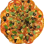 Tradicionais: 32-Marguerita - Pizza INDIVIDUAL 20 Cm /2 Fatias (Ingredientes: Manjericão Fresco, Mussarela, Tomate)