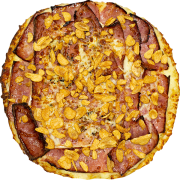 Tradicionais: CALABRESA COM ALHO - Pizza INDIVIDUAL 20 Cm /2 Fatias (Ingredientes: Alho Frito, Calabresa Fatiada, Mussarela, Orégano)