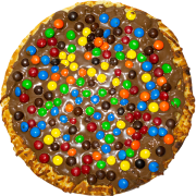 Doces: 86-M&M´s - Pizza INDIVIDUAL 20 Cm /2 Fatias (Ingredientes: Chocolate ao Leite, Confeitos de Chocolate)