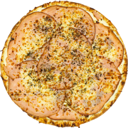 Tradicionais: 43-Espírito Santo - Pizza INDIVIDUAL 20 Cm /2 Fatias (Ingredientes: Catupiry, Milho Verde, Palmito, Peito de Peru)