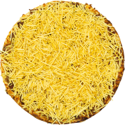 PIZZAS ESPECIAIS: 59-Strogonoff de file mignon - Pizza INDIVIDUAL 20 Cm /2 Fatias (Ingredientes: Batata Palha, Molho, Mussarela, Orégano, Strogonoff)