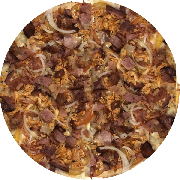 Especiais: Bacon Especial - Pizza Grande (Ingredientes: Bacon, Cebola, Frango, Manjericão, Molho, Mussarela, Tomate)