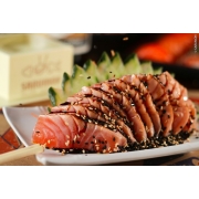 Sashimi Toast: Sashimi Salmão Maçaricado | 08 Unidades - Laminas de Salmão Maçaricado