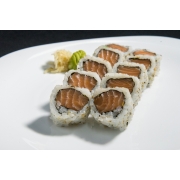 Uramaki: Uramaki Salmão | 05 Unidades - Alga, Arroz com gergelim torrado e Salmão