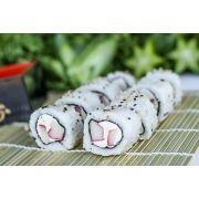 Uramaki: Uramaki Kani 05 Unidades - Alga, Arroz, KANI, Cream Cheese e Cebolinha