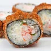 Hot Roll: Hot Roll Ebi (Camarão) 05 Unidades - Alga, Arroz, Camarão, Cream Cheese e Cebolinha