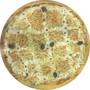 Premium: Frango crean cheese - Pizza Grande 35cm (Ingredientes: Azeitona Preta, Batata Palha, Cream cheese original, Frango Desfiado, Molho de tomate caseiro, Mussarela, Orégano)