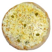 Tradicionais: 07-5 Queijo - Pizza Pequena (Ingredientes: Azeitona, Catupiry, Cheddar, Gorgonzola, Molho, Mussarela, Orégano, Provolone)