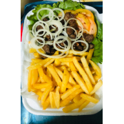 Porções Fritas: Carne de Sol c/ (Fritas). - Porção de carne de sol c/ batata frita