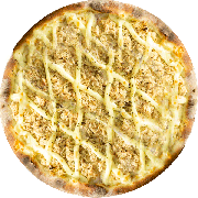 Tradicionais: Frango C/ requeijão - Pizza Individual (Ingredientes: Frango, Molho, Mussarela, Orégano, Requeijão)