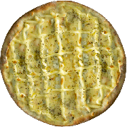 Tradicionais: Quatro Queijos - Pizza Individual (Ingredientes: Gorgonzola, Molho Pomodoro, Mussarela, Orégano, Provolone, Requeijão)