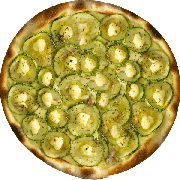 Tradicionais: Zucchini - Pizza Individual (Ingredientes: Abobrinha, Molho Pomodoro, Mussarela, Orégano)