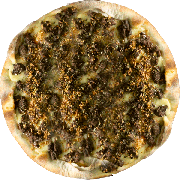Especiais: Filé Mignon C/ alho - Pizza Individual (Ingredientes: Molho Pomodoro, Mussarela, Filé Mignon, Alho Crocante, Orégano)