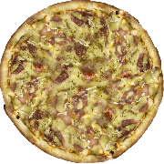 Especiais: Parma e Brie - Pizza Individual (Ingredientes: Molho Pomodoro, Mussarela, Orégano, Presunto Parma, Queijo Brie)