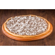 PIZZA NO PRECINHO: Prestigio - Pizza no Precinho (Ingredientes: chocolate ao leite, coco, leite condensado, MUSSARELA)