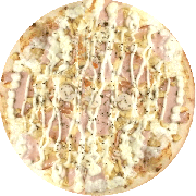 Premium: Veneza - Pizza Grande (Ingredientes: Catupiry, Champignon, Molho, Mussarela, Palmito, Peito de Peru)