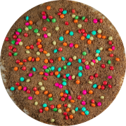 Alfajor: Alfajor Preto - Pequeno (Ingredientes: Chocolate Preto, Confetes, Doce-de-leite, Massa dupla)