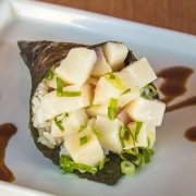 Temaki: Temaki Peixe Branco Cru - Temaki (Ingredientes: Temaki)