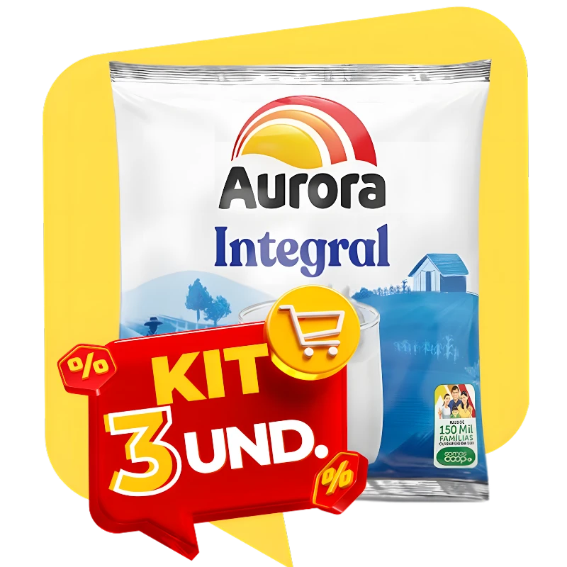 Mercearia: Leite em Pó Integral Aurora 200g - Kit c/ 3 Unid. (Economize 5%) - validade 25/07/2027- L 202672512 - Humm, que delícia! O Leite em pó da Aurora além de delicioso e encorpado é fácil de diluir, é fonte cálcio e proteínas. Rápido e de fácil preparo. . Aproveite o Kit com 3 unidades e ganhe 5% de desconto.