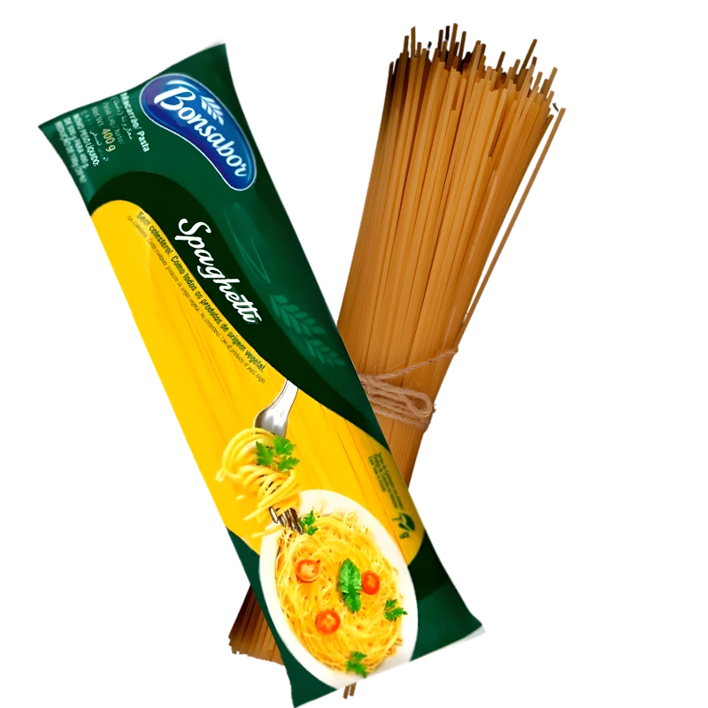 Mercearia: Macarrão Espaguete Bonsabor 400g - val.: 15/09/2027 - L 25826M01 1 - Surpreenda-se com a textura perfeita do Macarrão Espaguete Bonsabor. Combina perfeitamente com uma variedade de molhos, permitindo que você crie pratos autênticos e transforme suas refeições em momentos especiais