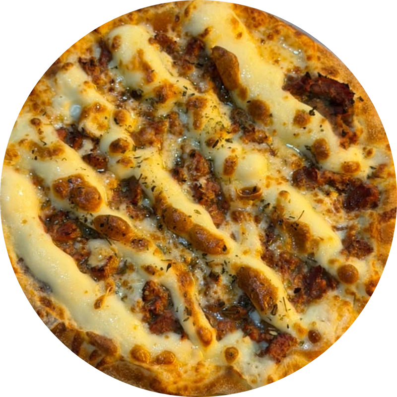 Tradicionais da Guede`s: Catufilé - Pizza Grande (Ingredientes: Molho de tomate Artesanal, Muçarela, iscas de filé suculento, Catupiry, Orégano)