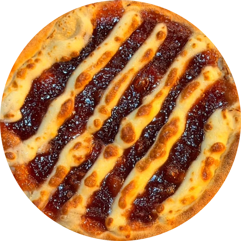 Doces da Guede`s: Romeu e Julieta - Pizza Grande (Ingredientes: Base de leite condensado, Goiabada, Queijo Muçarela, catupiry.)