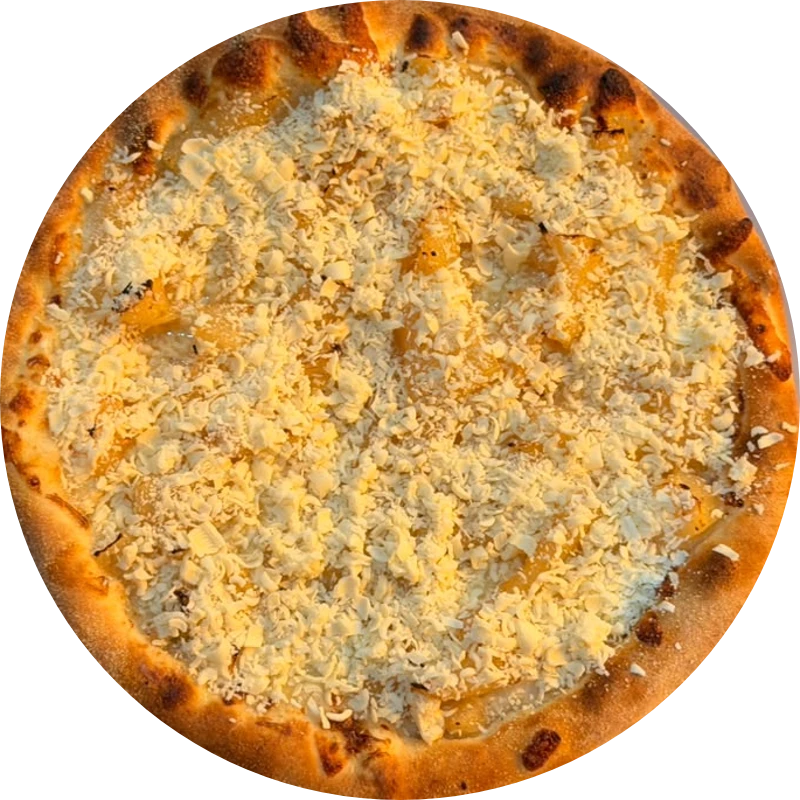 Doces da Guede`s: Abacaxi Nevado - Pizza Grande (Ingredientes: Base de leite condensado, Abacaxi artesanal, Chocolate Branco)