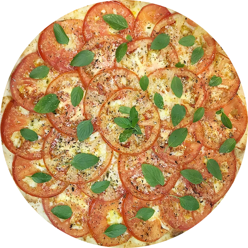 Tradicionais da Guede`s: Marguerita - Pizza Grande (Ingredientes: Molho Artesanal de Tomate, rodelas de tomate fresco, Muçarela, Manjericão Fresco, Orégano)