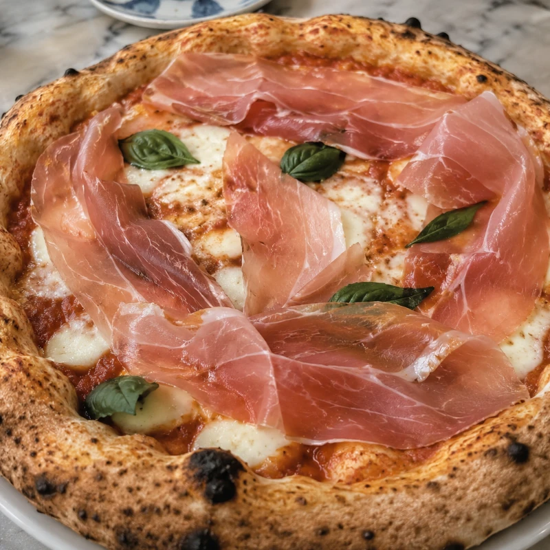 Pizza Matonense: Parma - Pizza Grande (Ingredientes: Molho de Tomate Caseiro, Mussarela, Presunto Parma, Rúcula)