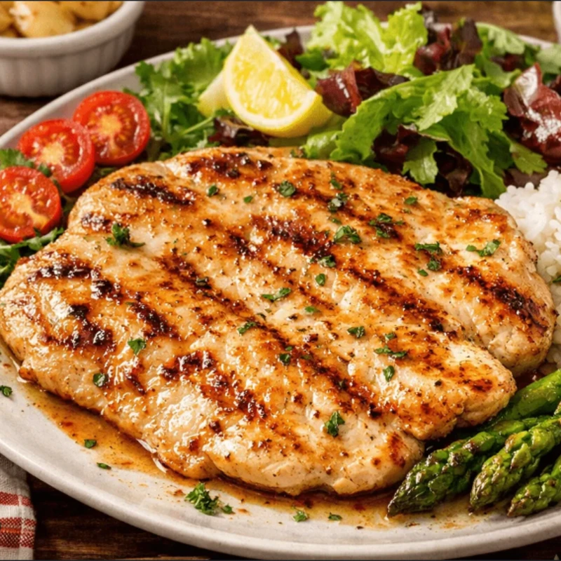 Marmitas (Novo Cardápio): Frango Grelhado - Marmitas (Novo Cardápio) (Ingredientes: Arroz, farofa, Feijão, Salada do Dia)