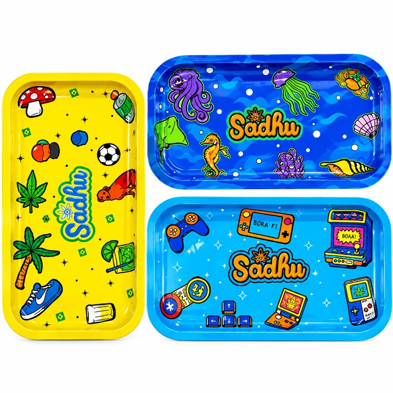 Bandejas: Bandeja Sadhu - Retangular - 20,5x 10,5 (Diversas Estampas)