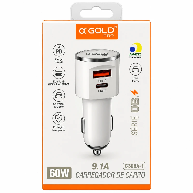 Acessorios Para Celular: Carregador de Carro - 60w